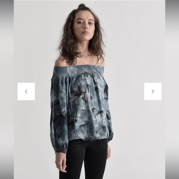 One Teaspoons NWT Moon Ridge Sugar Top - Blue Size XS Tie Dye Boho Off Shoulder - Picture 1 of 6